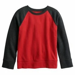 Kids 4-12 Jumping Beans® Essential Raglan Pullover Sweatshirt Red Black -Jumping Beans shop unnamed file 1022