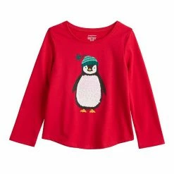 Toddler Girl Jumping Beans® Long Sleeve Shirttail Hem Holiday Graphic Tee Green Tree -Jumping Beans shop unnamed file 1058