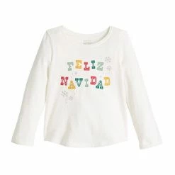Toddler Girl Jumping Beans® Long Sleeve Shirttail Hem Holiday Graphic Tee Green Tree -Jumping Beans shop unnamed file 1060
