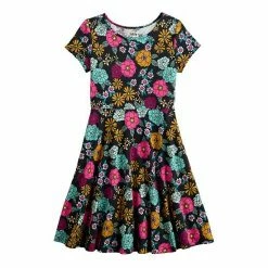 Girls 4-12 Jumping Beans® Short-Sleeve Skater Dress Ivory Heart -Jumping Beans shop unnamed file 1065