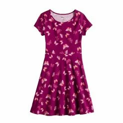 Girls 4-12 Jumping Beans® Short-Sleeve Skater Dress Ivory Heart -Jumping Beans shop unnamed file 1066