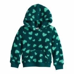 Baby Girl Jumping Beans® Cozy Sherpa Hoodie Green Heart -Jumping Beans shop unnamed file 1069