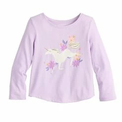 Toddler Girl Jumping Beans® Long Sleeve Basic Shirttail Tee Ivory Kind