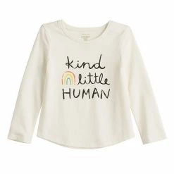 Alternative view of Toddler Girl Jumping Beans® Long Sleeve Basic Shirttail Tee Ivory Kind