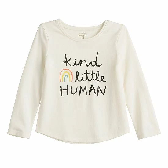 Toddler Girl Jumping Beans® Long Sleeve Basic Shirttail Tee Ivory Kind 2 Toddler Girl Jumping Beans® Long Sleeve Basic Shirttail Tee Ivory Kind - Image 2