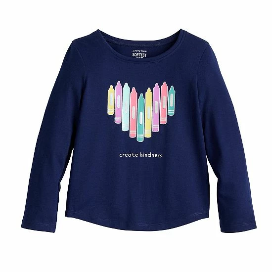 Toddler Girl Jumping Beans® Long Sleeve Basic Shirttail Tee Ivory Kind 5 Toddler Girl Jumping Beans® Long Sleeve Basic Shirttail Tee Ivory Kind - Image 5