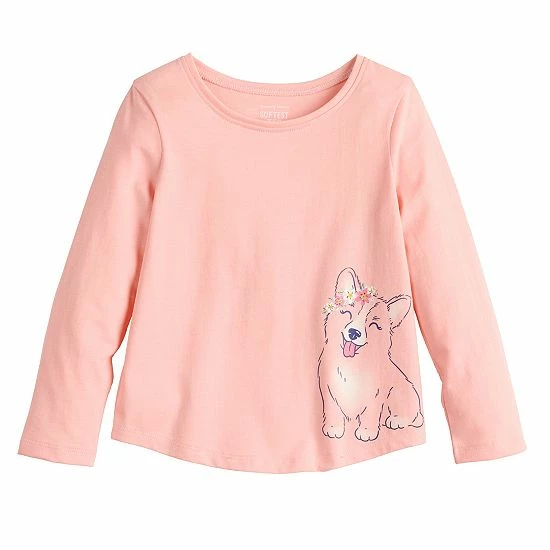 Toddler Girl Jumping Beans® Long Sleeve Basic Shirttail Tee Ivory Kind 6 Toddler Girl Jumping Beans® Long Sleeve Basic Shirttail Tee Ivory Kind - Image 6