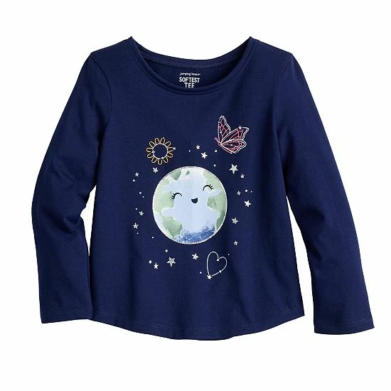Toddler Girl Jumping Beans® Long Sleeve Basic Shirttail Tee Ivory Kind 7 Toddler Girl Jumping Beans® Long Sleeve Basic Shirttail Tee Ivory Kind - Image 7