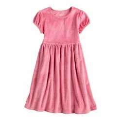 Girls 4-12 Jumping Beans® Short-Sleeve Velvet Dress Sculptured Jade
