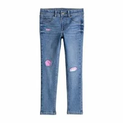Girls 4-12 Jumping Beans® Distressed Sequins-Embellished Jeggings