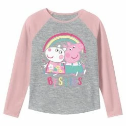 Toddler Girl Jumping Beans® Peppa Pig "Besties" Rainbow Raglan Graphic Tee
