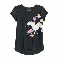 Girls 4-12 Jumping BeansĀ® Short Sleeve High-Low Hem Graphic Tee Blue