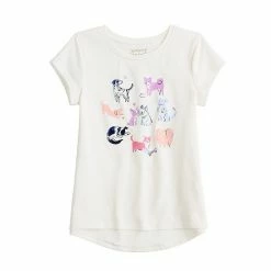 Girls 4-12 Jumping Beans® Short Sleeve High-Low Hem Graphic Tee Blue -Jumping Beans shop unnamed file 1390