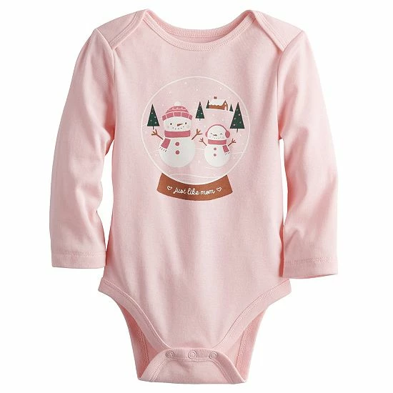 Baby Girl Jumping Beans® Holiday Lapped Shoulder Bodysuit Super Cute Sister 2 Baby Girl Jumping Beans® Holiday Lapped Shoulder Bodysuit Super Cute Sister - Image 2