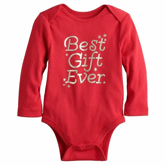 Baby Girl Jumping Beans® Holiday Lapped Shoulder Bodysuit Super Cute Sister 4 Baby Girl Jumping Beans® Holiday Lapped Shoulder Bodysuit Super Cute Sister - Image 4