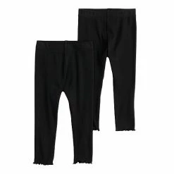 Girls 4-12 Jumping Beans® 2-Pack Solid-Design Rib Leggings Think Pink