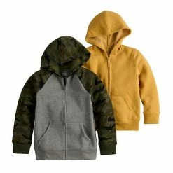 Boys 4-12 Jumping Beans® 2 Pack Zip Hoodie Set Red Black