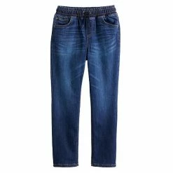 Boys 4-8 Jumping Beans® Super Tough Denim Pull-On Straight Leg Jeans Dark Wash