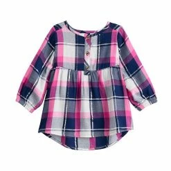 Girls 4-12 Jumping Beans® High-Low Hem Plaid Flannel Top Red Plaid -Jumping Beans shop unnamed file 156