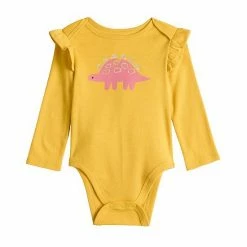 Baby Girl Jumping Beans® Graphic Bodysuit Yellow Dino