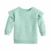 Baby Girl Jumping Beans® Ruffle Shoulder Floral Print Sweatshirt