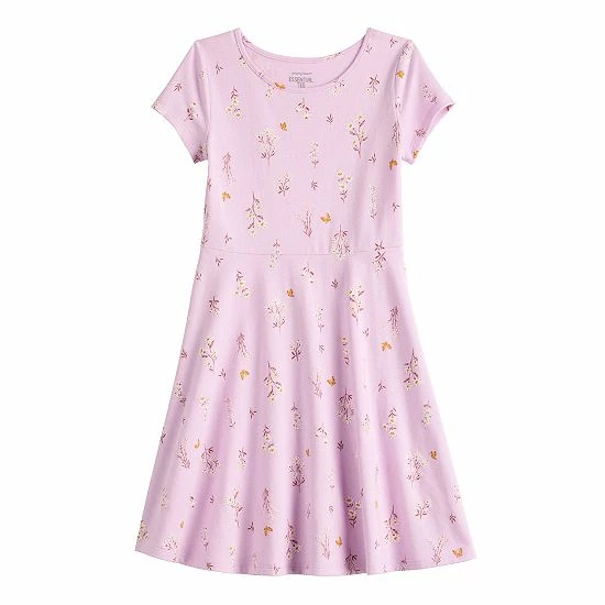 Girls 4-12 Jumping Beans® Short Sleeve Printed Skater Dress Purple Floral Girls 4-12 Jumping Beans® Short Sleeve Printed Skater Dress Purple Floral -Jumping Beans shop unnamed file 1625