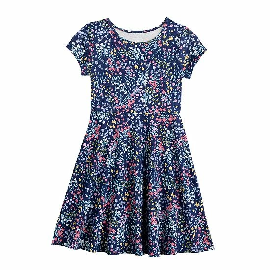 Girls 4-12 Jumping Beans® Short Sleeve Printed Skater Dress Purple Floral Girls 4-12 Jumping Beans® Short Sleeve Printed Skater Dress Purple Floral -Jumping Beans shop unnamed file 1627