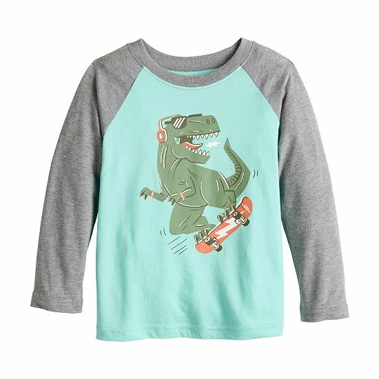 Toddler Boy Jumping Beans® Long Raglan Sleeve Graphic Tee Green 1 Toddler Boy Jumping Beans® Long Raglan Sleeve Graphic Tee Green