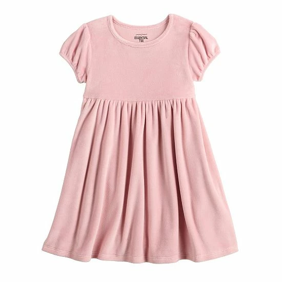 Toddler Girl Jumping Beans® Short Sleeve Velvet Dress Green 1 Toddler Girl Jumping Beans® Short Sleeve Velvet Dress Green