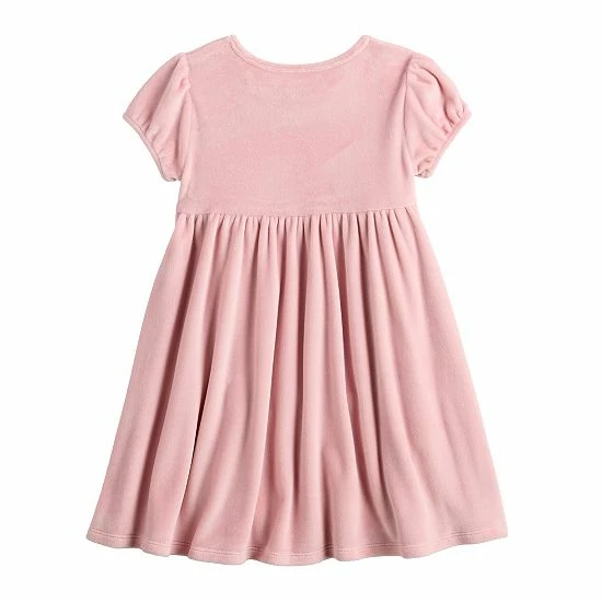 Toddler Girl Jumping Beans® Short Sleeve Velvet Dress Green 2 Toddler Girl Jumping Beans® Short Sleeve Velvet Dress Green - Image 2