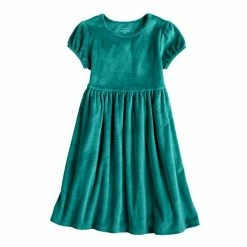 Toddler Girl Jumping Beans® Short Sleeve Velvet Dress Green 7 Toddler Girl Jumping Beans® Short Sleeve Velvet Dress Green -Jumping Beans shop unnamed file 1818