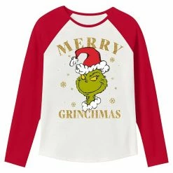 Girls 4-12 Jumping Beans® Dr. Seuss "Merry Grinchmas" Raglan Sleeve Glitter Graphic Tee