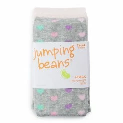 Baby / Toddler Girl Jumping Beans® 2-Pack Gray Polka Dot & Pink Warmwear Tights