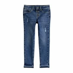 Girls 4-12 Jumping BeansĀ® Button Fly Sequins-Embellished Distressed Jeggings With Release Hem