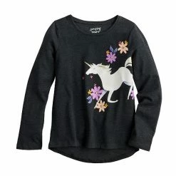 Girls 4-12 Jumping Beans® Long Sleeve High-Low Hem Graphic Tee Gray -Jumping Beans shop unnamed file 197