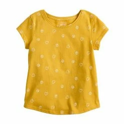 Alternative view of Toddler Girl Jumping Beans® Short Sleeve Basic Shirttail Tee Yellow Print