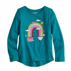 Girls 4-12 Jumping Beans® Long Sleeve High-Low Hem Graphic Tee Gray -Jumping Beans shop unnamed file 199