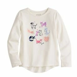 Girls 4-12 Jumping Beans® Long Sleeve High-Low Hem Graphic Tee Gray -Jumping Beans shop unnamed file 202