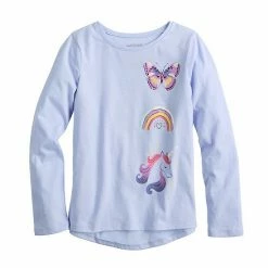 Girls 4-12 Jumping Beans® Long Sleeve High-Low Hem Graphic Tee Gray -Jumping Beans shop unnamed file 203