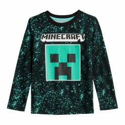 Boys 4-12 Jumping Beans® Minecraft Creeper Static Long Sleeve Graphic Tee