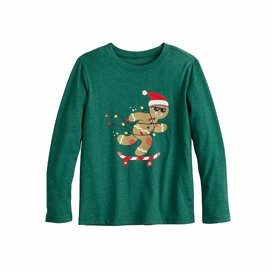 Boys 4-12 Jumping Beans® Skateboarding Gingerbread Man Long Sleeve Graphic Tee 1 Boys 4-12 Jumping Beans® Skateboarding Gingerbread Man Long Sleeve Graphic Tee