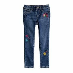 Girls 4-12 Jumping Beans® Doodle Embroidered Jeggings
