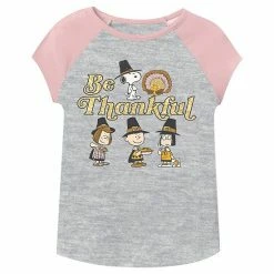 Girls 4-12 Jumping Beans® Peanuts "Be Thankful" Thanksgiving Glitter Graphic Tee