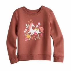 Girls 4-12 Jumping Beans® Fleece Crewneck Graphic Pullover Sweatshirt Rust -Jumping Beans shop unnamed file 223