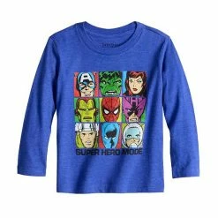 Toddler Boy Jumping Beans® Marvel Long Sleeve Superhero Grid Graphic Tee