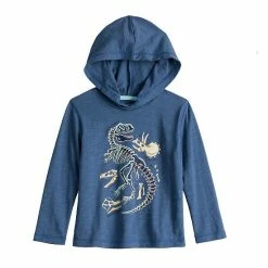 Toddler Boy Jumping Beans® Long Sleeve Hooded Graphic Tee Ivory Mountains