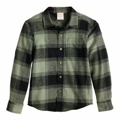 Boys 4-8 Jumping Beans® Flannel Plaid Button-Up Shirt Brown -Jumping Beans shop unnamed file 247