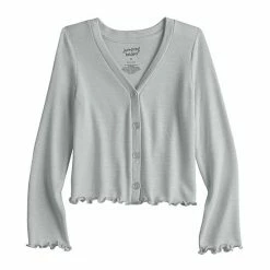 Girls 4-12 Jumping Beans® Lettuce-Edge Cardigan White -Jumping Beans shop unnamed file 2475