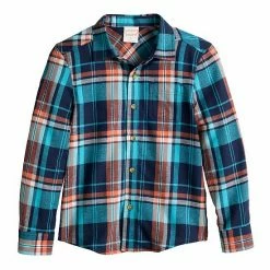 Boys 4-8 Jumping Beans® Flannel Plaid Button-Up Shirt Brown -Jumping Beans shop unnamed file 248