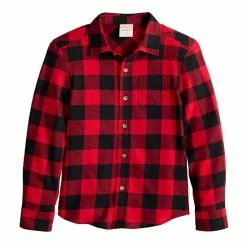 Boys 4-8 Jumping Beans® Flannel Plaid Button-Up Shirt Brown -Jumping Beans shop unnamed file 249